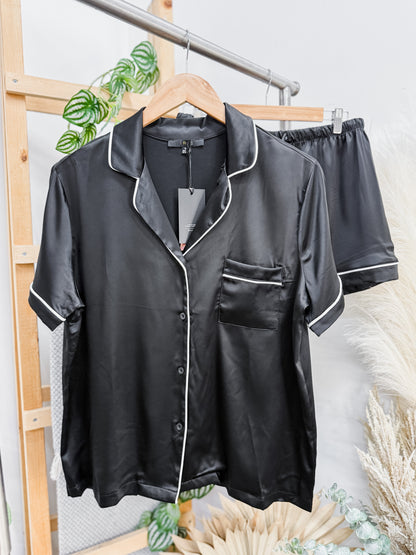 Brooke Silk Contrast Pajamas Set