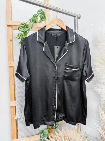 Brooke Silk Contrast Pajamas Set