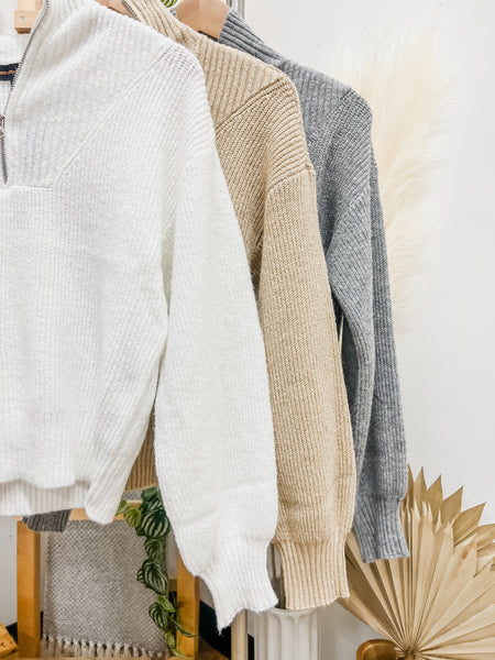 Ashlynn Half Zip Knit Sweater