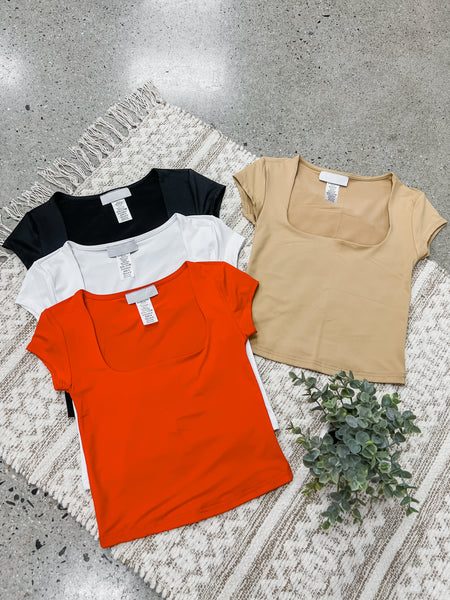 RESTOCK! Ava Square Neck Double Layered Tee