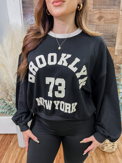 Brooklyn Girl Oversized Vintage Sweater