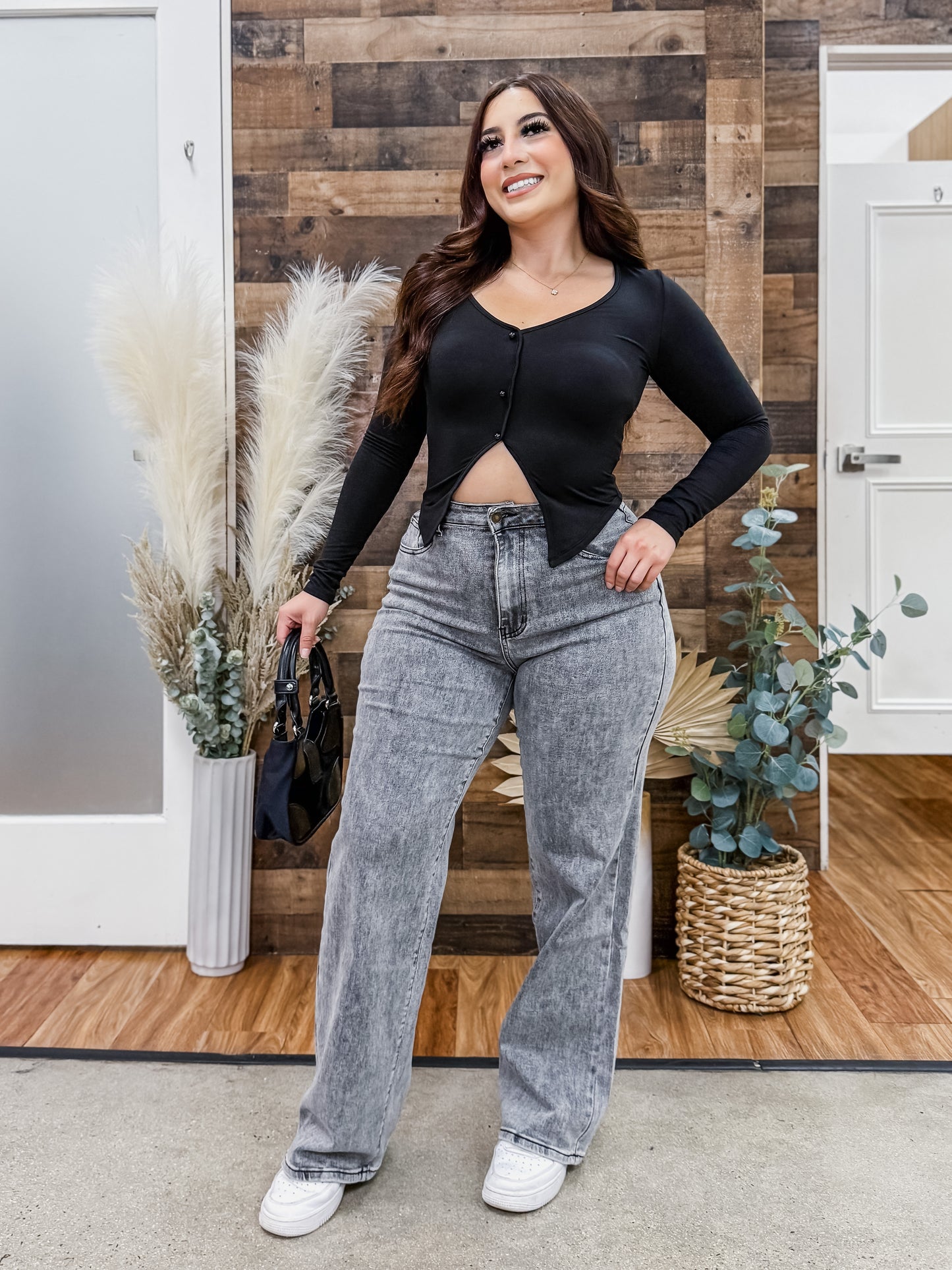 Grace Button Long Sleeve Top