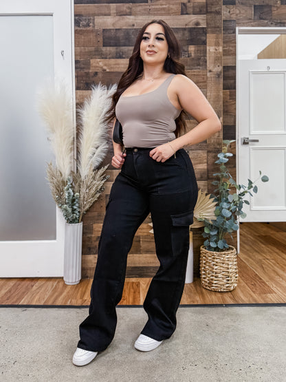 Sadie Cargo Pockets High Rise Jeans