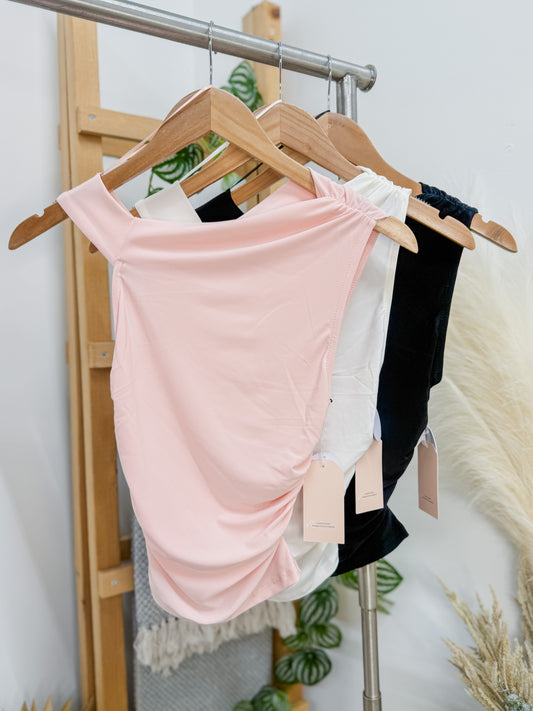 Noemi Asymmetrical Neckline Stretch Top