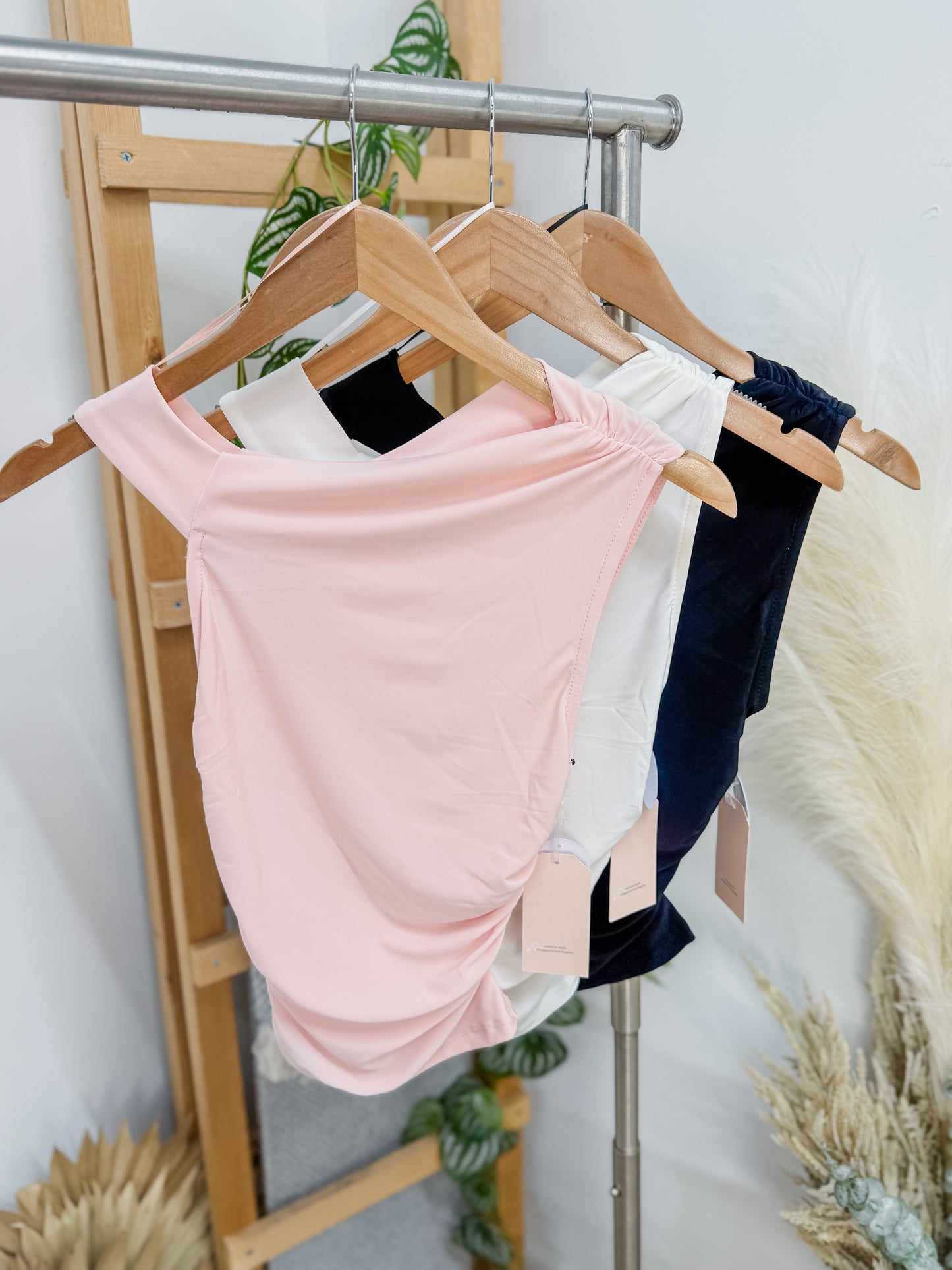 Noemi Asymmetrical Neckline Stretch Top
