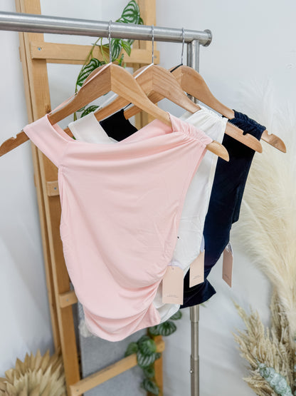 Noemi Asymmetrical Neckline Stretch Top