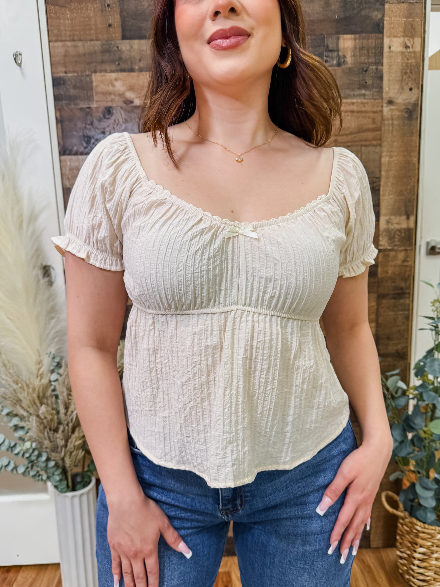 Paloma Dainty Bow Empire Waist Top