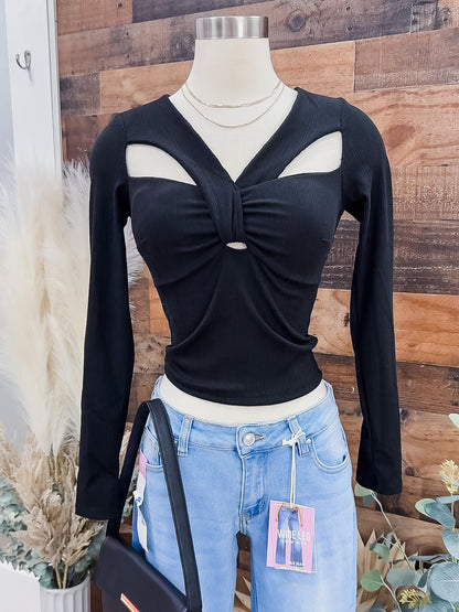 Halle Cut Out Long Sleeve Top