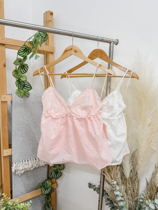 Mellanie Eyelet Babydoll Top