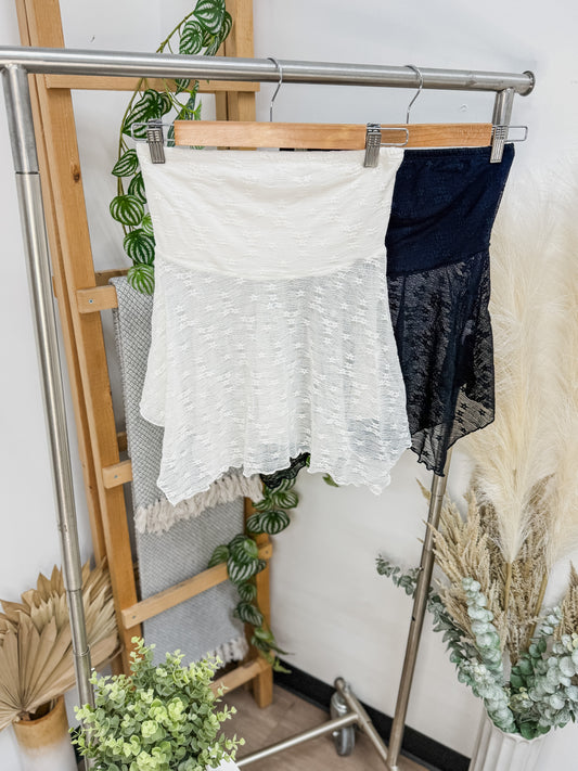 Nikki Babydoll Sheer Strapless Top