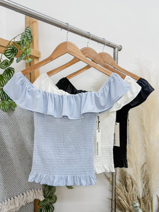 Chelsea Off Shoulder Smocked Top
