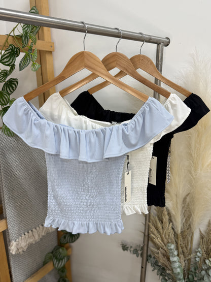 Chelsea Off Shoulder Smocked Top
