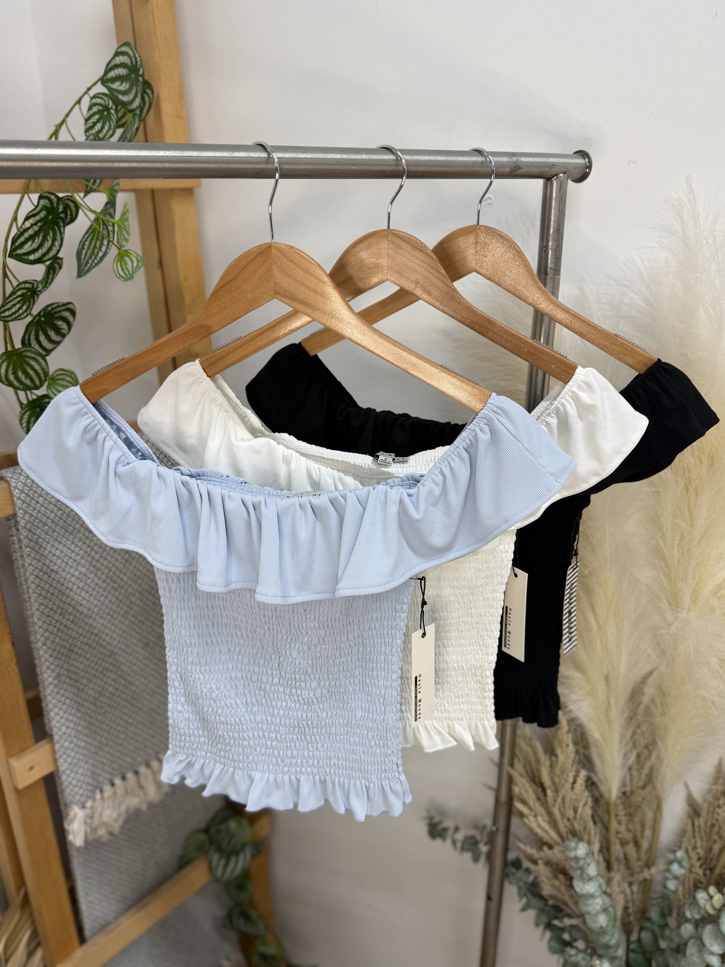 Chelsea Off Shoulder Smocked Top