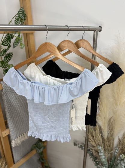 Chelsea Off Shoulder Smocked Top
