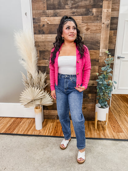 Faye Cable Knit Cardigan Sweater