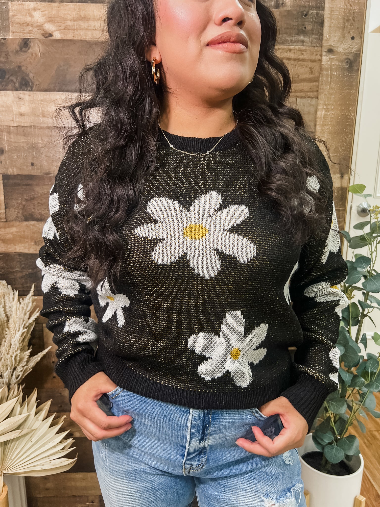 Daisy Boxy Fit Knit Sweater