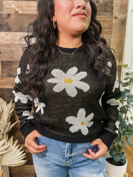 Daisy Boxy Fit Knit Sweater