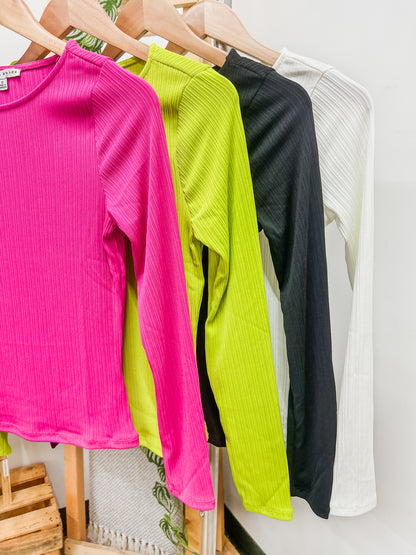 Ella Ribbed Long Sleeve Top