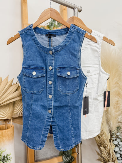 Scarlett Denim Stretch Vest Top