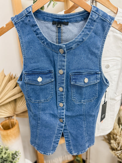 Scarlett Denim Stretch Vest Top