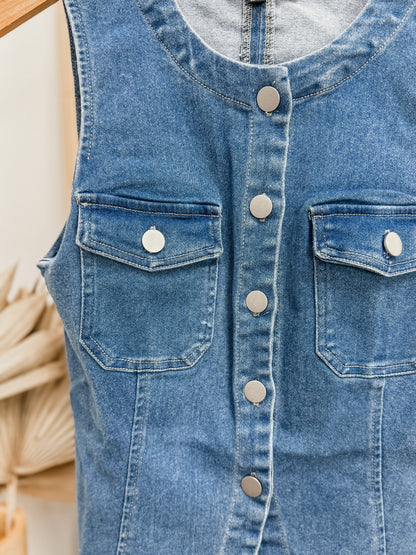 Scarlett Denim Stretch Vest Top