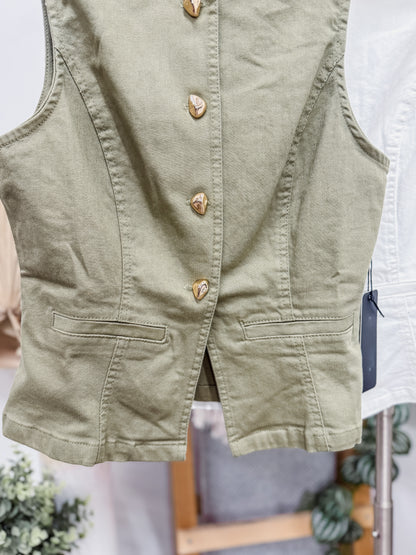 Faye Gold Button Vest Top