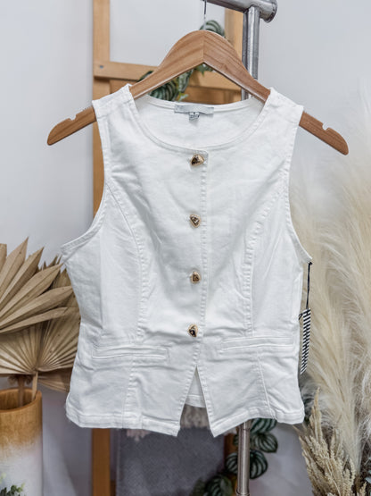 Faye Gold Button Vest Top