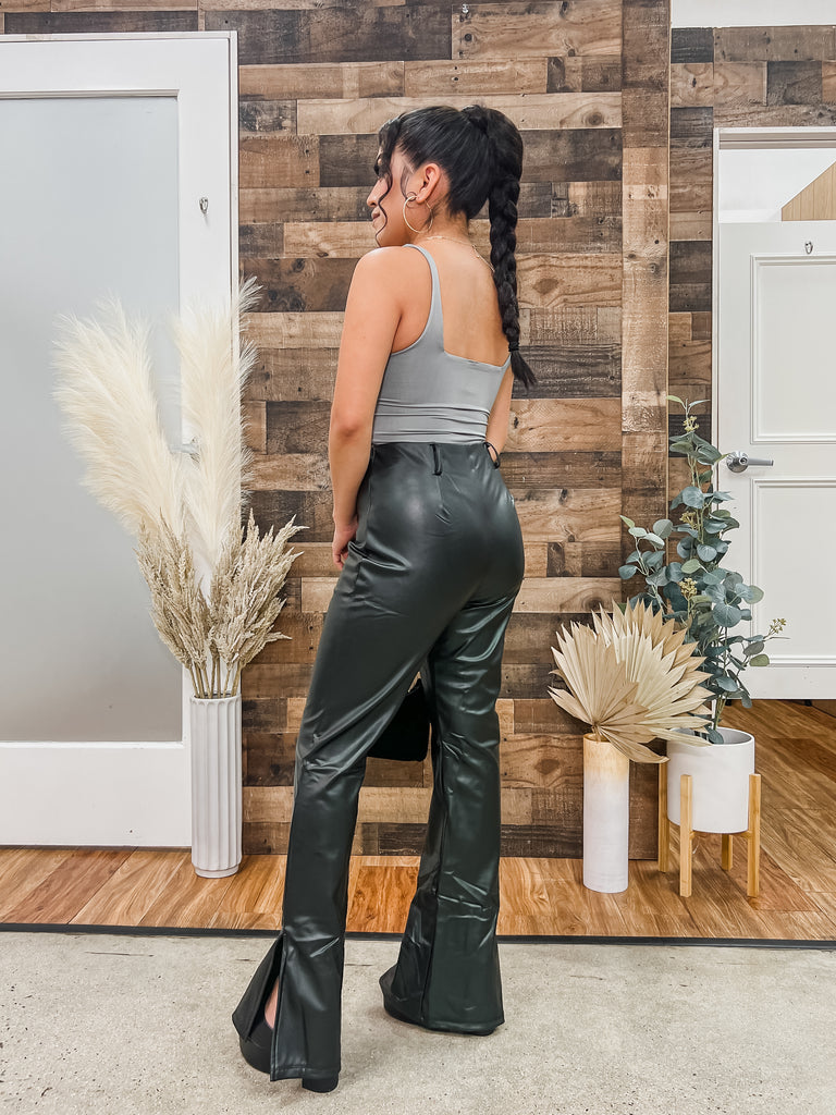 Kristen Leather Flare Pants (Black) – Valeria'S Boutique