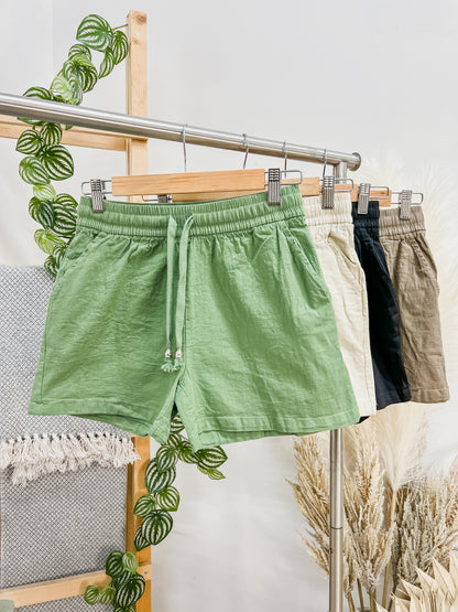 RESTOCK! Gia Linen Drawstring Waist Shorts
