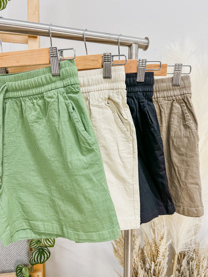 RESTOCK! Gia Linen Drawstring Waist Shorts