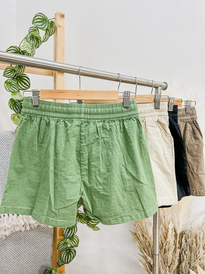 RESTOCK! Gia Linen Drawstring Waist Shorts