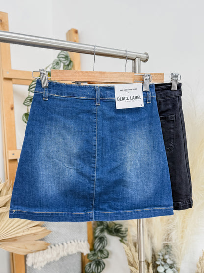 Emily Front Pocket Stretch Jean Skirt