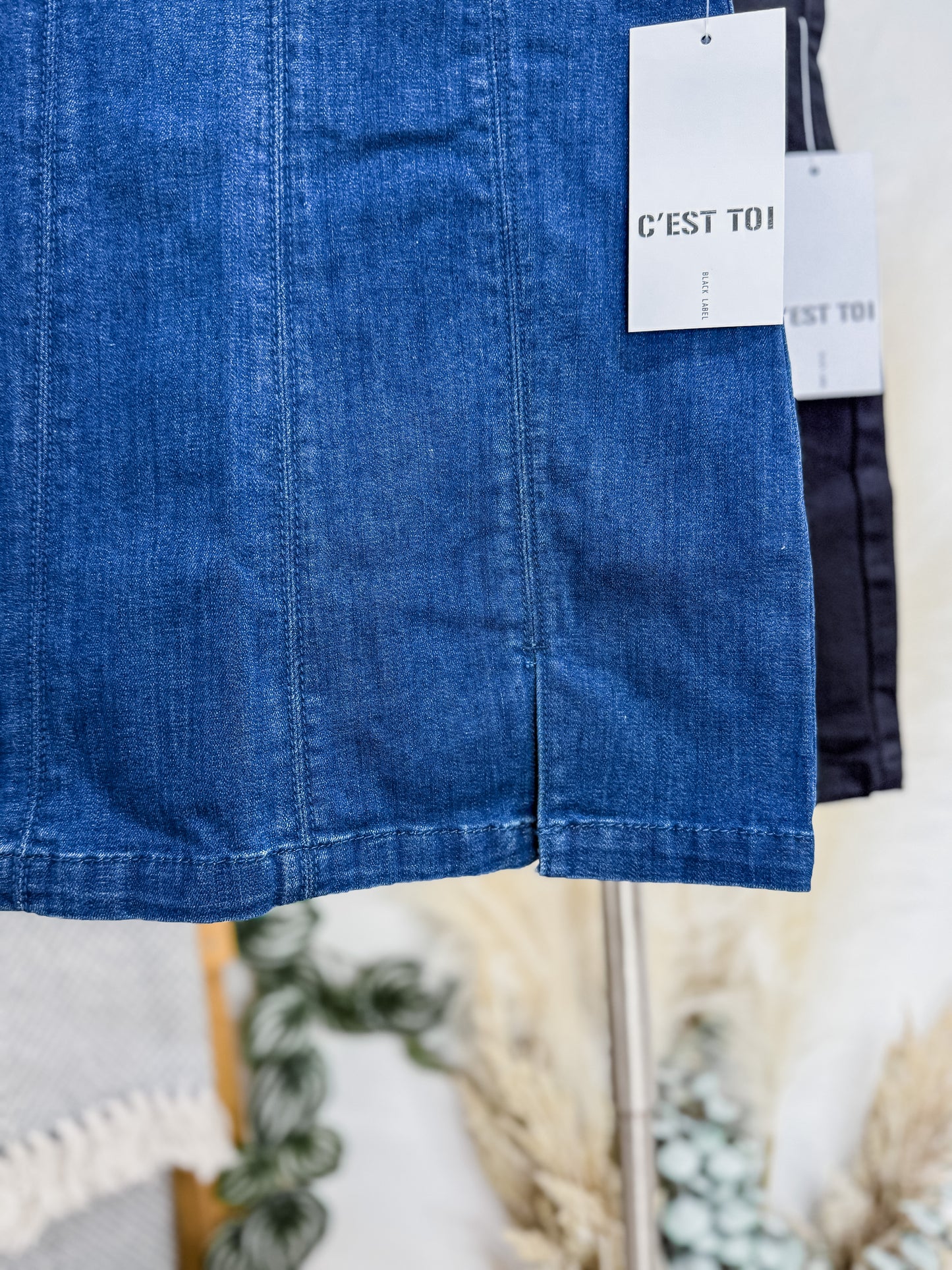 Mariana High Waist Denim Slit Skirt