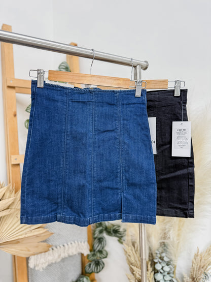Mariana High Waist Denim Slit Skirt