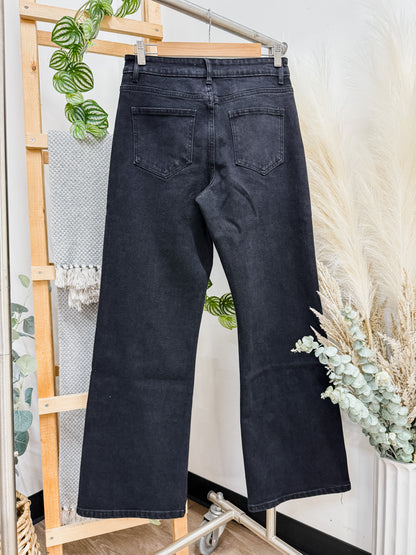 Bianca Knee Slit High Waist Jeans