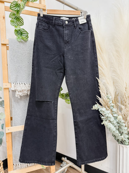Bianca Knee Slit High Waist Jeans