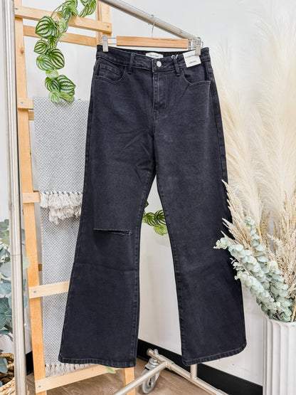 Bianca Knee Slit High Waist Jeans