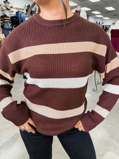 Cozy Knit Striped Sweater