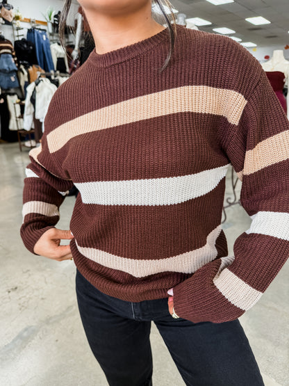 Cozy Knit Striped Sweater