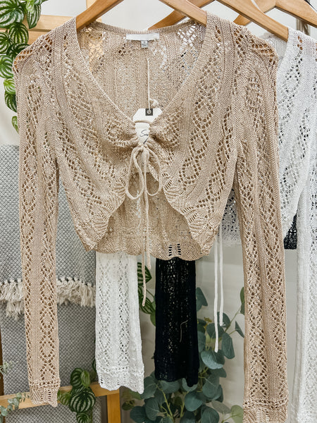 Melanie Crochet Crop Sweater