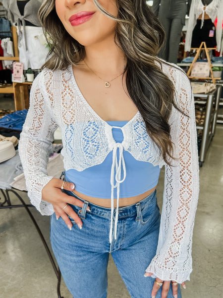 Melanie Crochet Crop Sweater