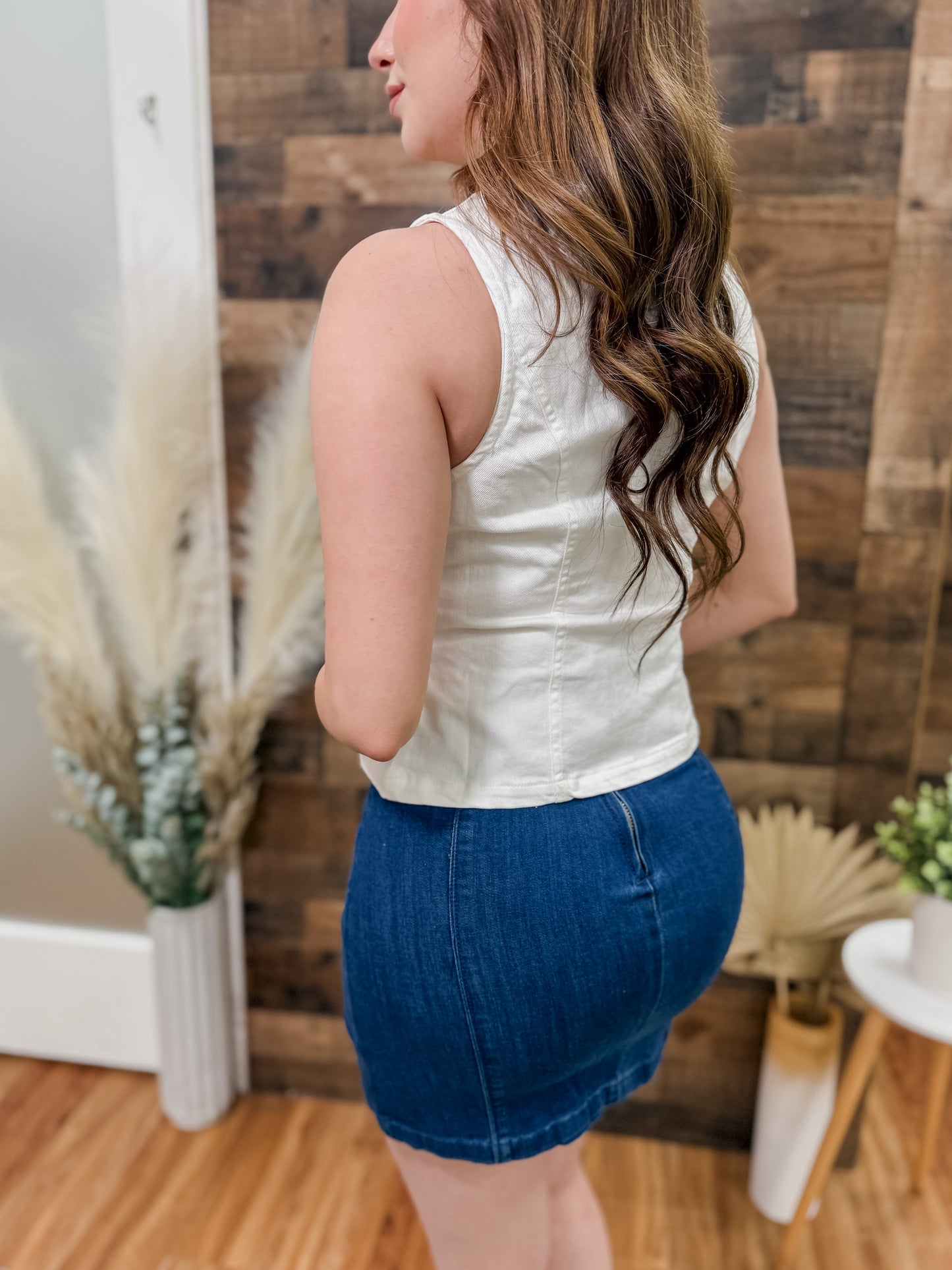 Faye Gold Button Vest Top