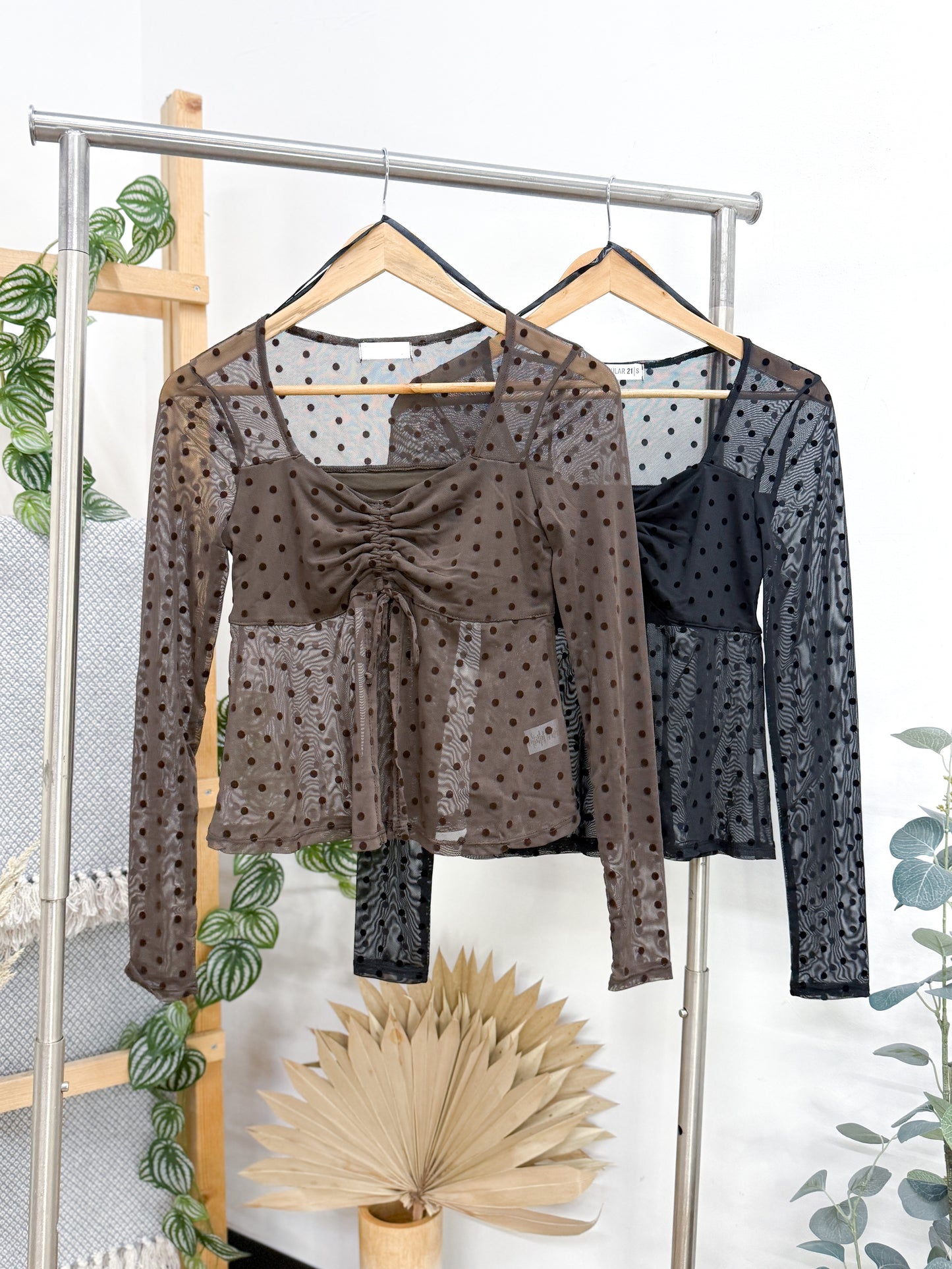 Phoebe Polka Dot Sheer Top