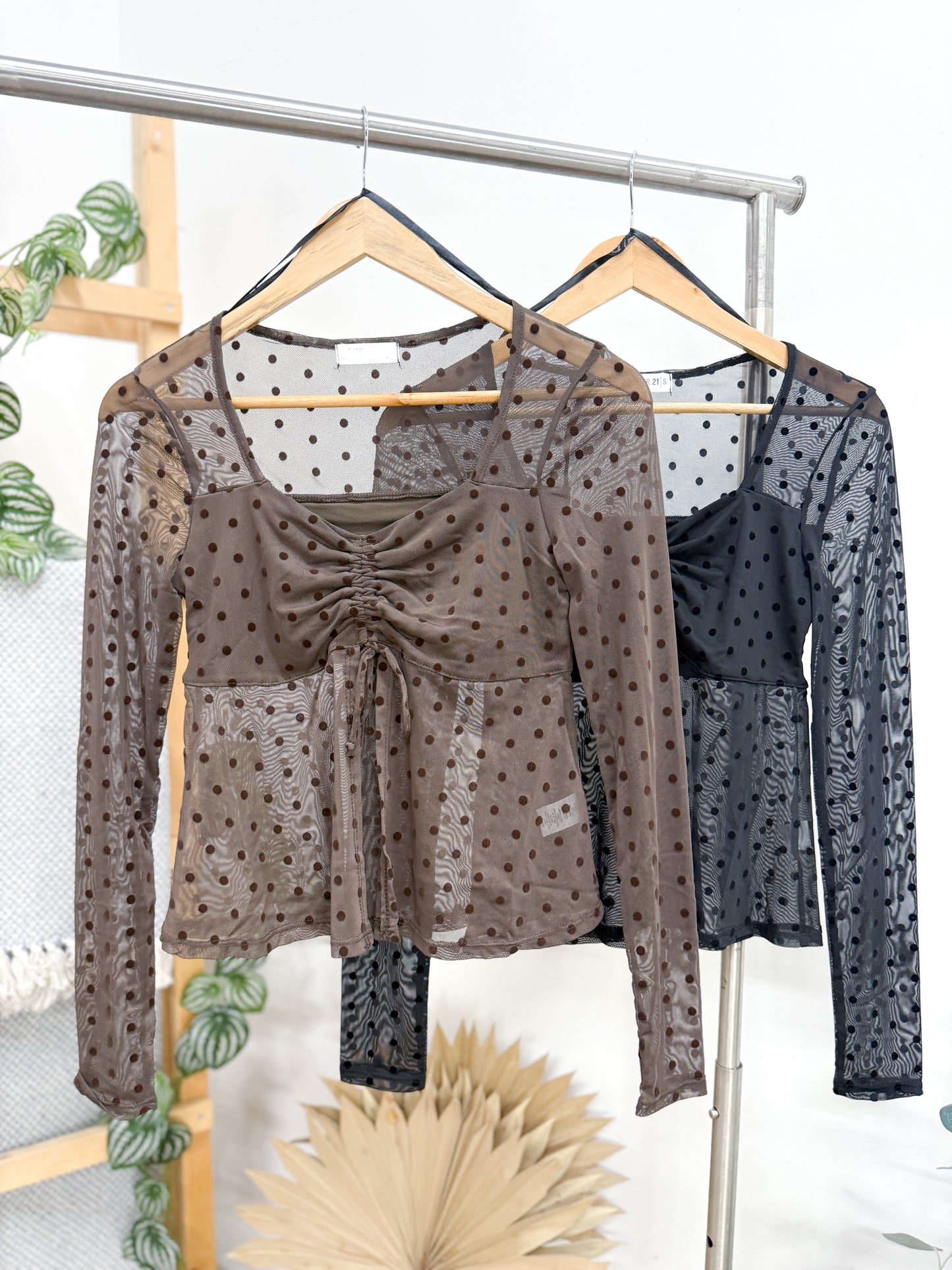 Phoebe Polka Dot Sheer Top