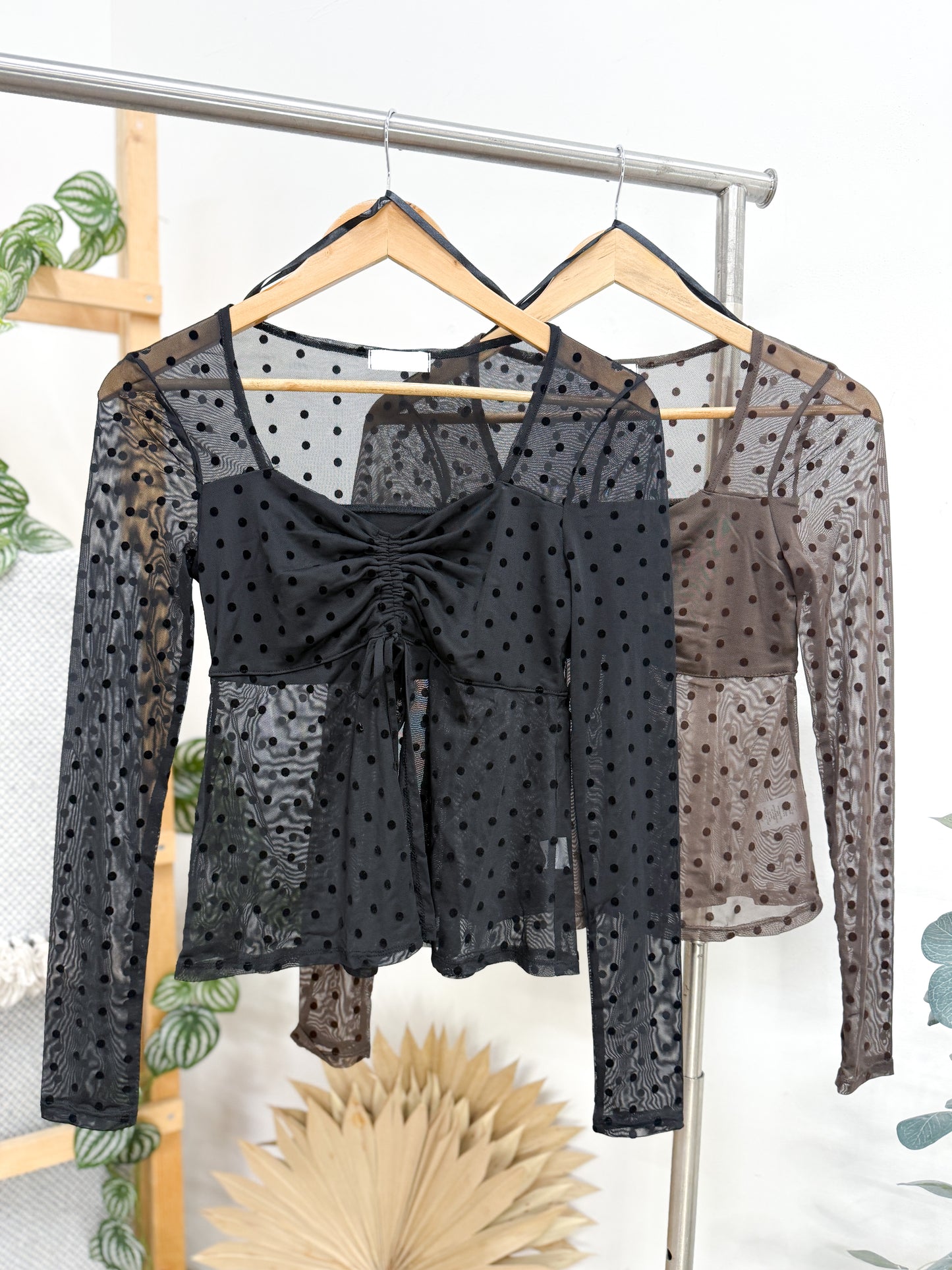 Phoebe Polka Dot Sheer Top