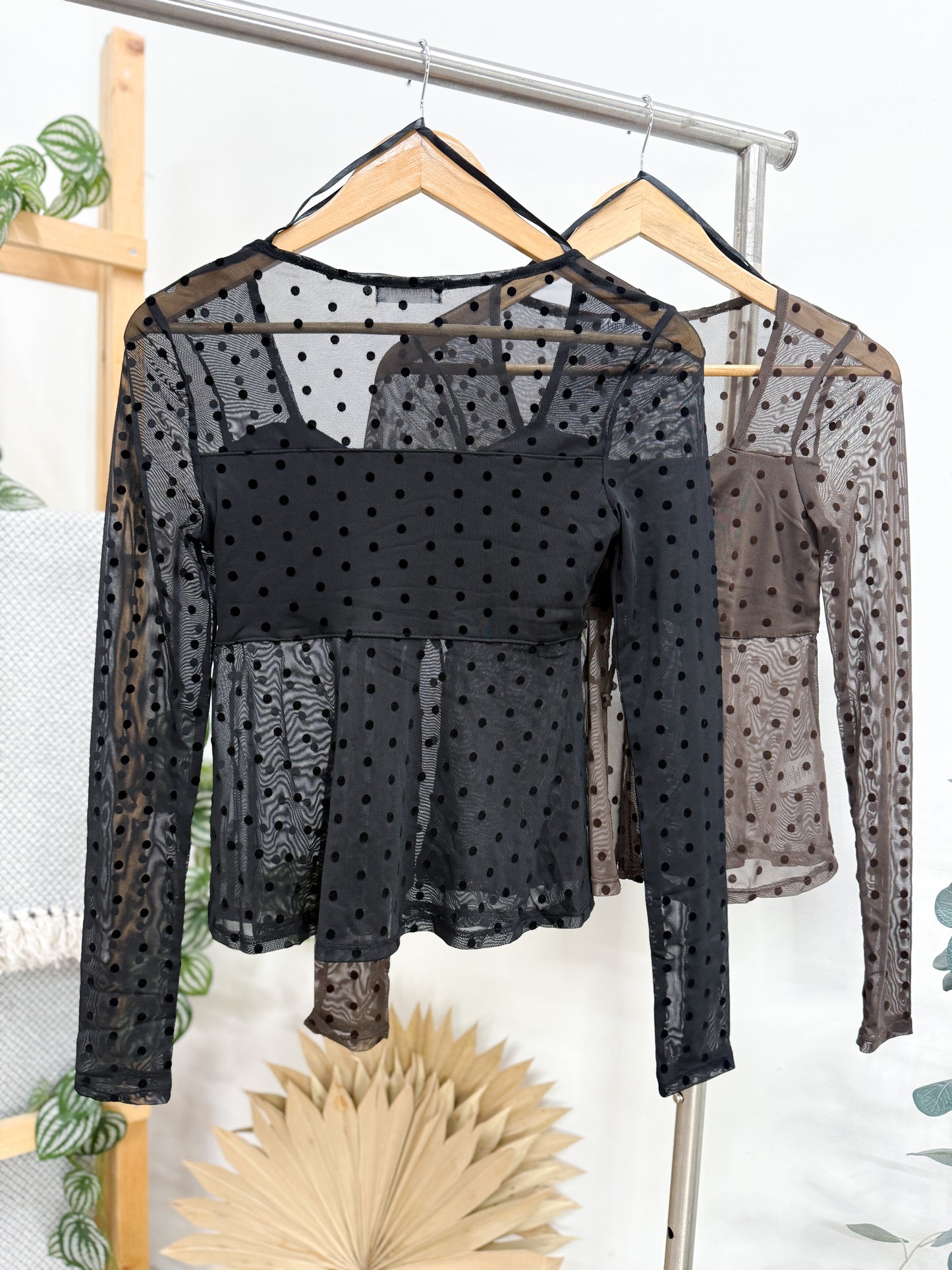 Phoebe Polka Dot Sheer Top