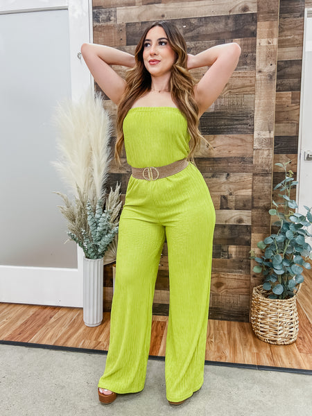 Bali Stretch Crinkle Jumpsuit with Belt