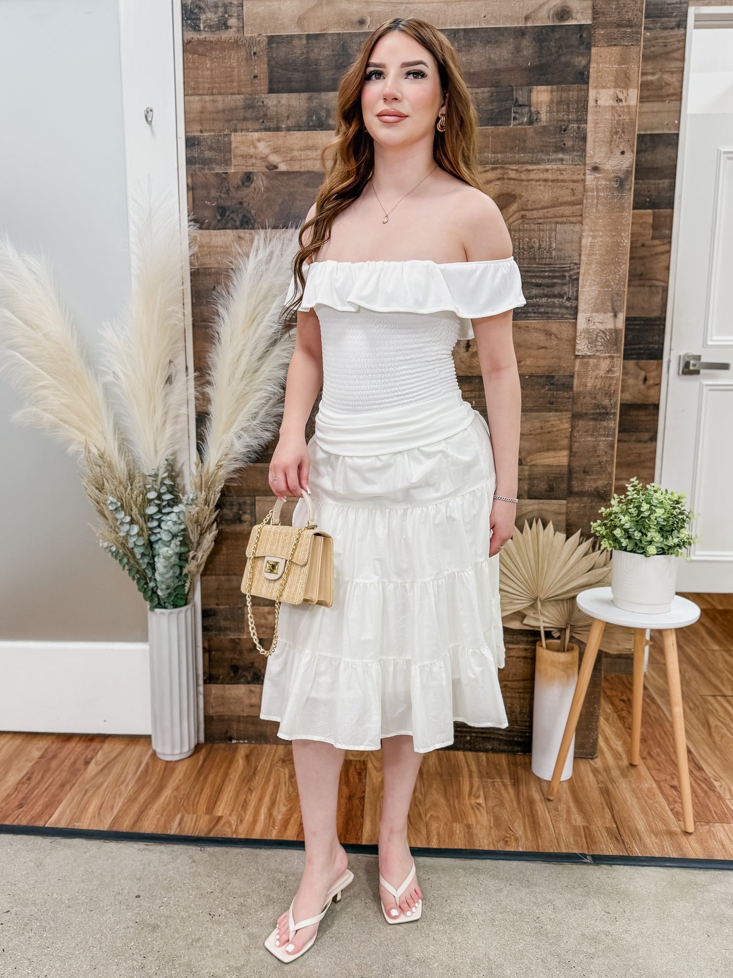 Chelsea Off Shoulder Smocked Top