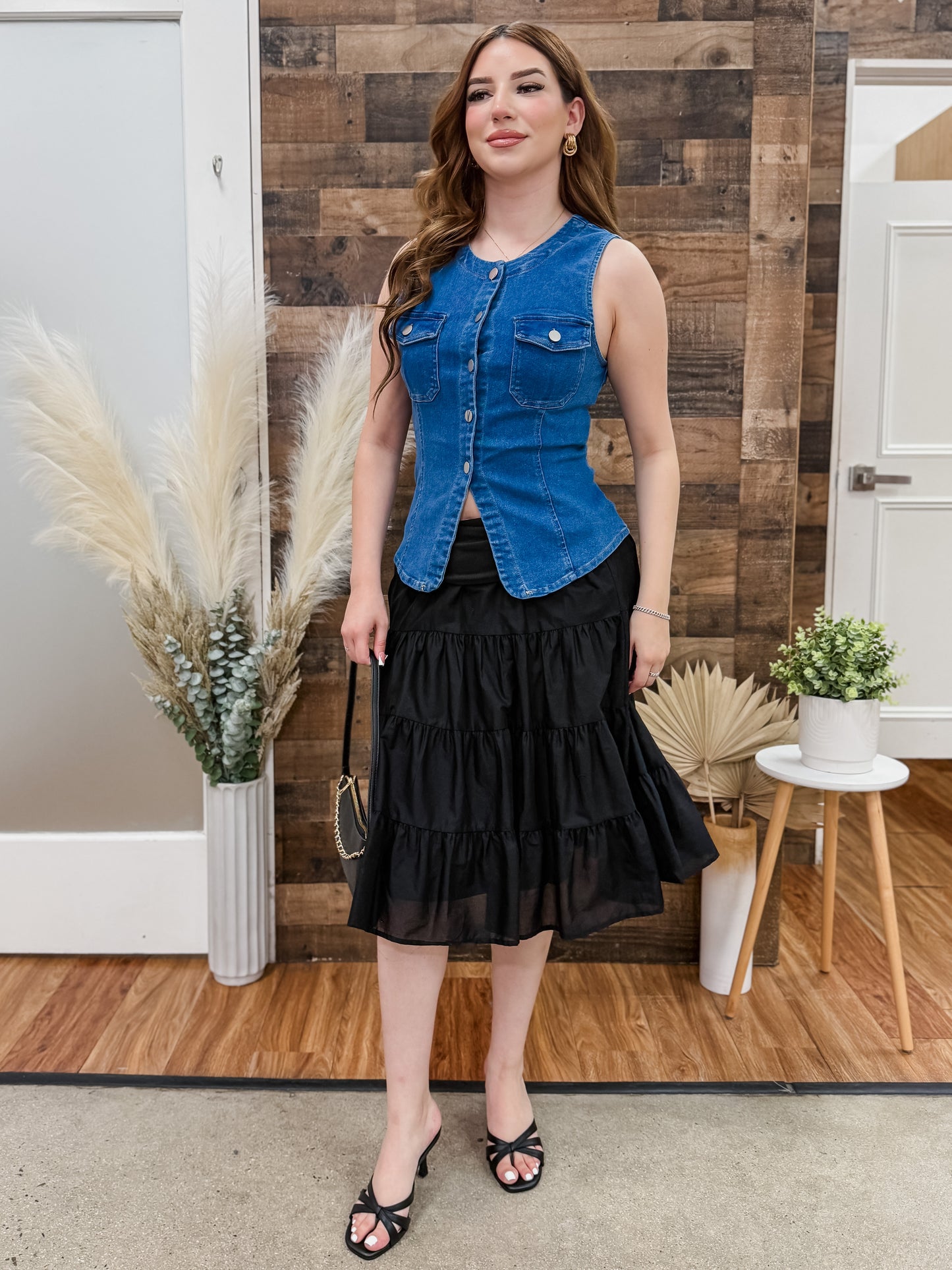 Scarlett Denim Stretch Vest Top