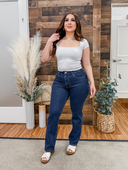 Jesse Stretch High Rise Mom Jeans